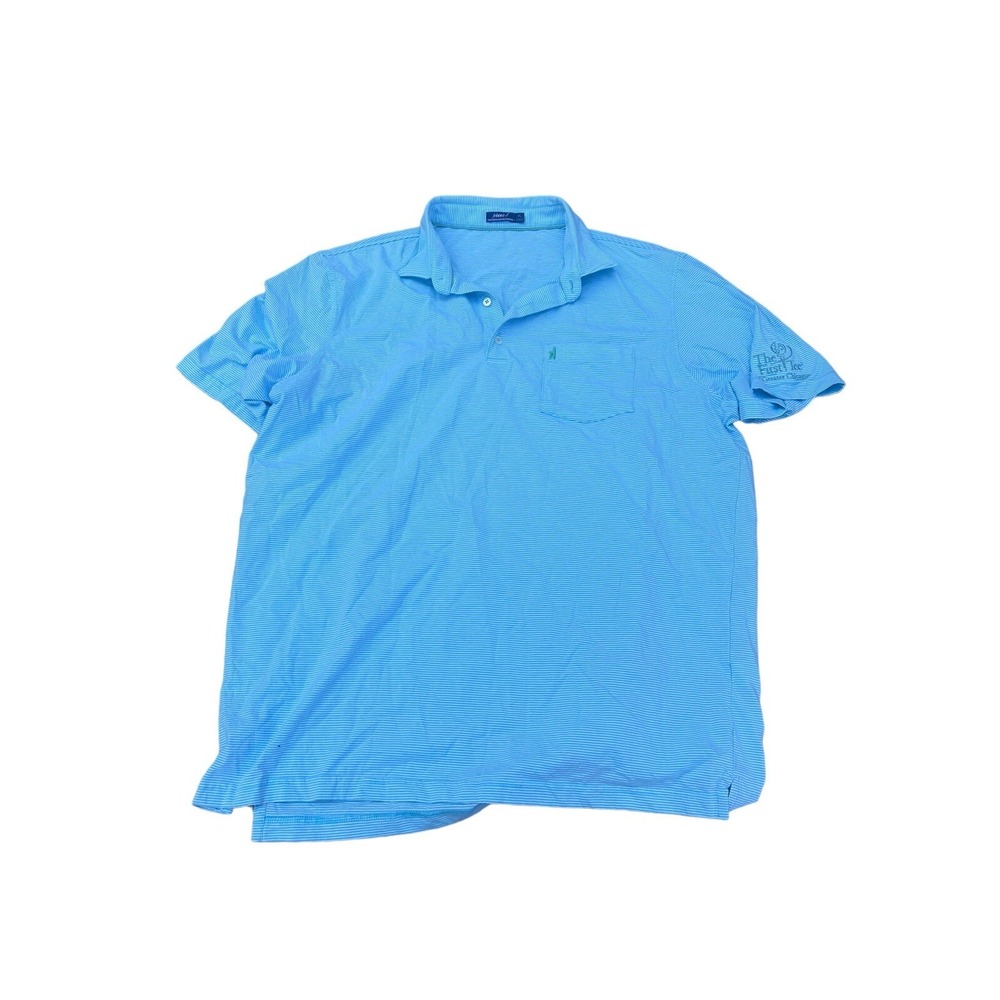 Johnnie O Neese Polo Mens XL Striped Golf Performance Preppy Shirt XL BLUE